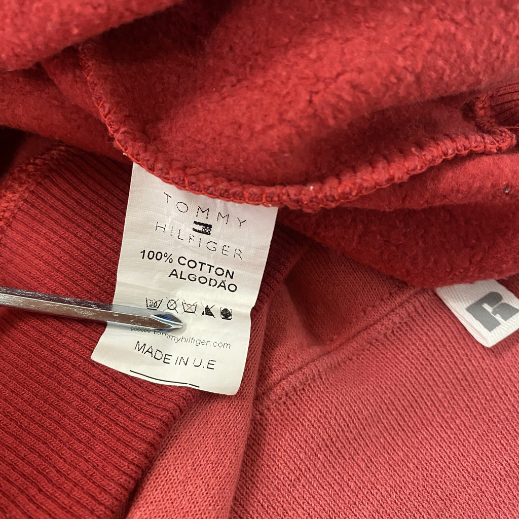 TOMMY JEANS　トミージーンズ　スウェット/トレーナー　デカロゴ　赤　レッド　Sサイズ　古着