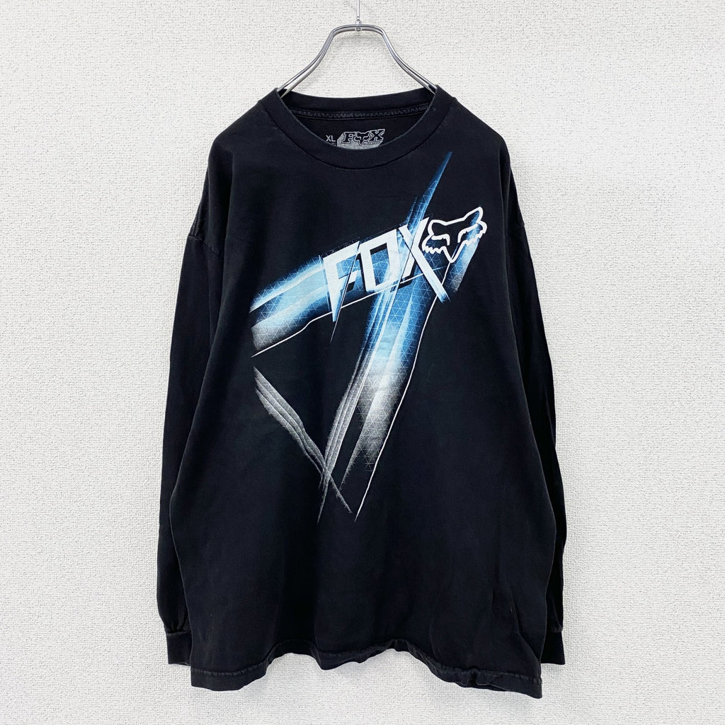 Fox Racing　フォックスレーシング　長袖Tシャツ/ロンT　黒　ブラック　XLサイズ　古着