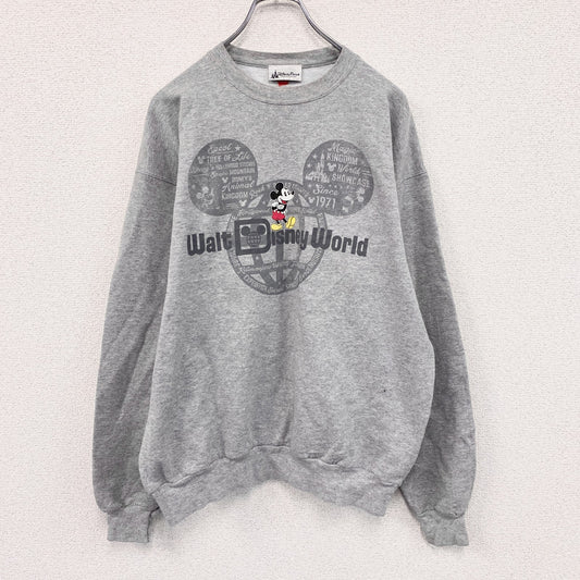 Hanes　Disney　ディズニー　ミッキーマウス　スウェット/トレーナー　Walt Disney World　灰色　グレー　Mサイズ　