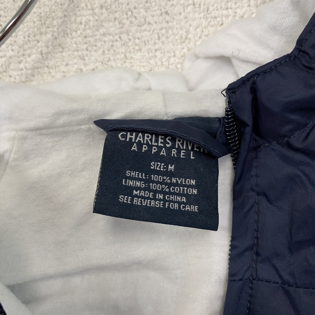 Charles River Apparel　アノラックパーカー　ナイロンプルオーバージャケット　刺繍ロゴ　紺　ネイビー　Mサイズ　古着