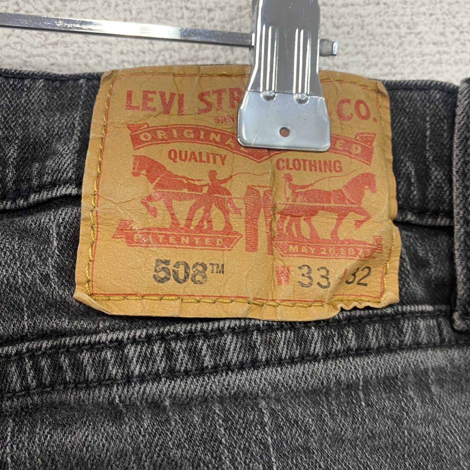 Levi’s　リーバイス　508　ブラックデニムパンツ/ジーンズ　ジップフライ　インディゴ　W33サイズ　古着
