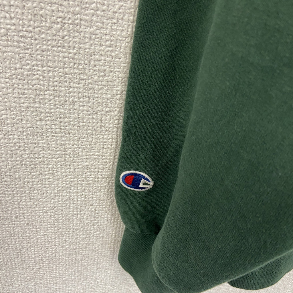 Champion　チャンピオン　スウェットパーカー/フーディー　アーチプリント　現行　緑　グリーン　Mサイズ　古着