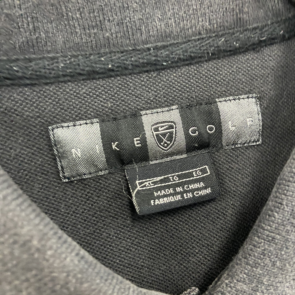 NIKE GOLF　ナイキゴルフ　長袖ポロシャツ　刺ロゴ　黒　ブラック　XLサイズ　古着