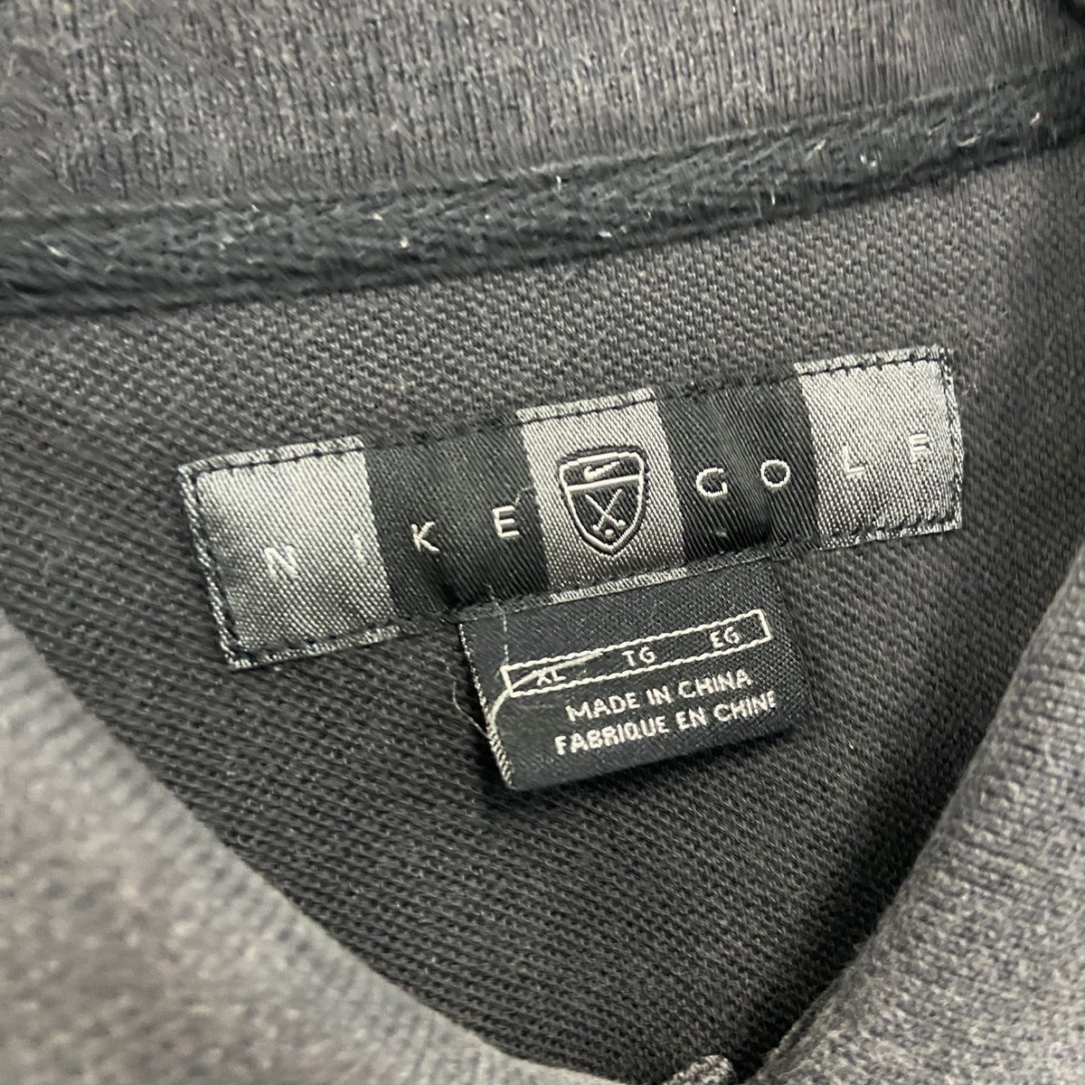 NIKE GOLF　ナイキゴルフ　長袖ポロシャツ　刺ロゴ　黒　ブラック　XLサイズ　古着