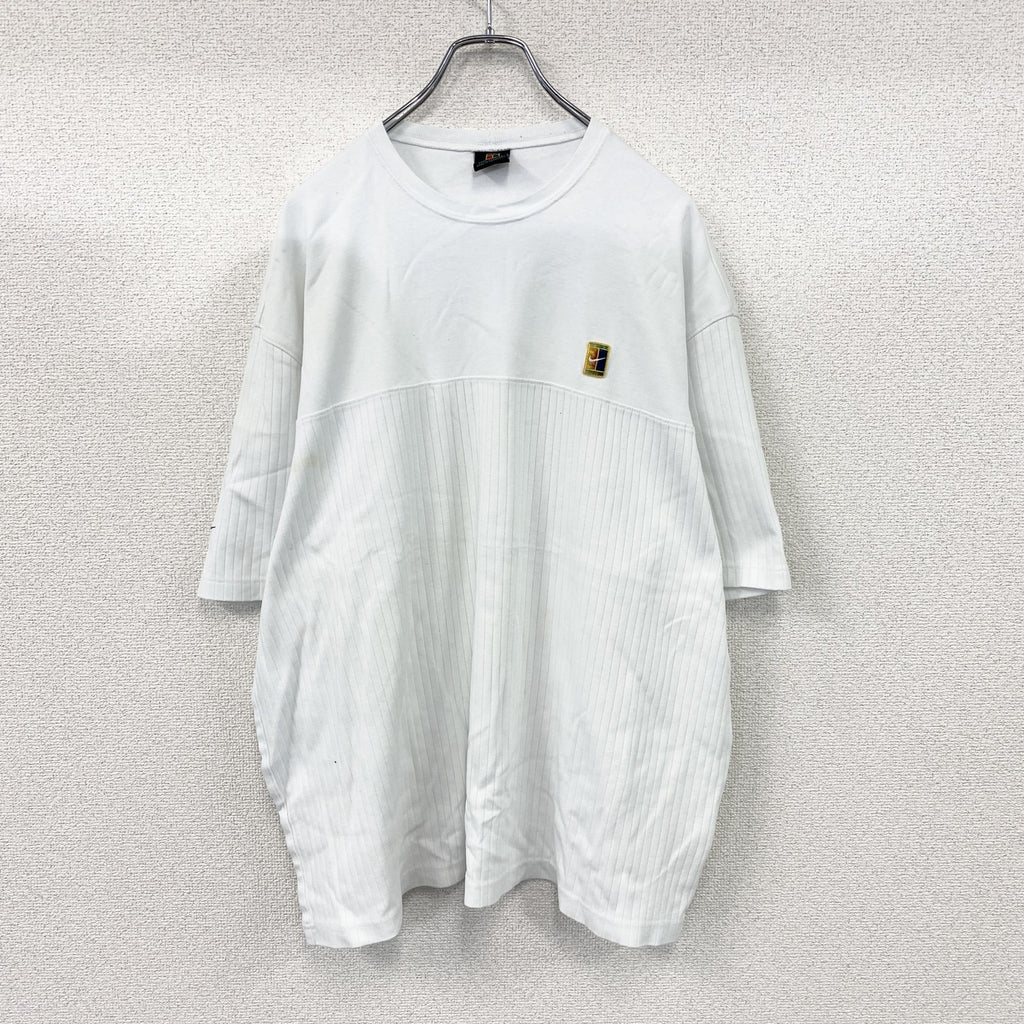 90s　NIKE　ナイキ　NIKE Court　ナイキコート　半袖Tシャツ　スウッシュ　ヴィンテージ　白　ホワイト　2XLサイズ　古着