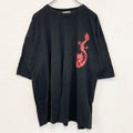 NATIONAL OPTION　半袖プリントTシャツ　ドラゴン　龍　レトロ　春夏服　黒　ブラック　クルーネック　XLサイズ　古着