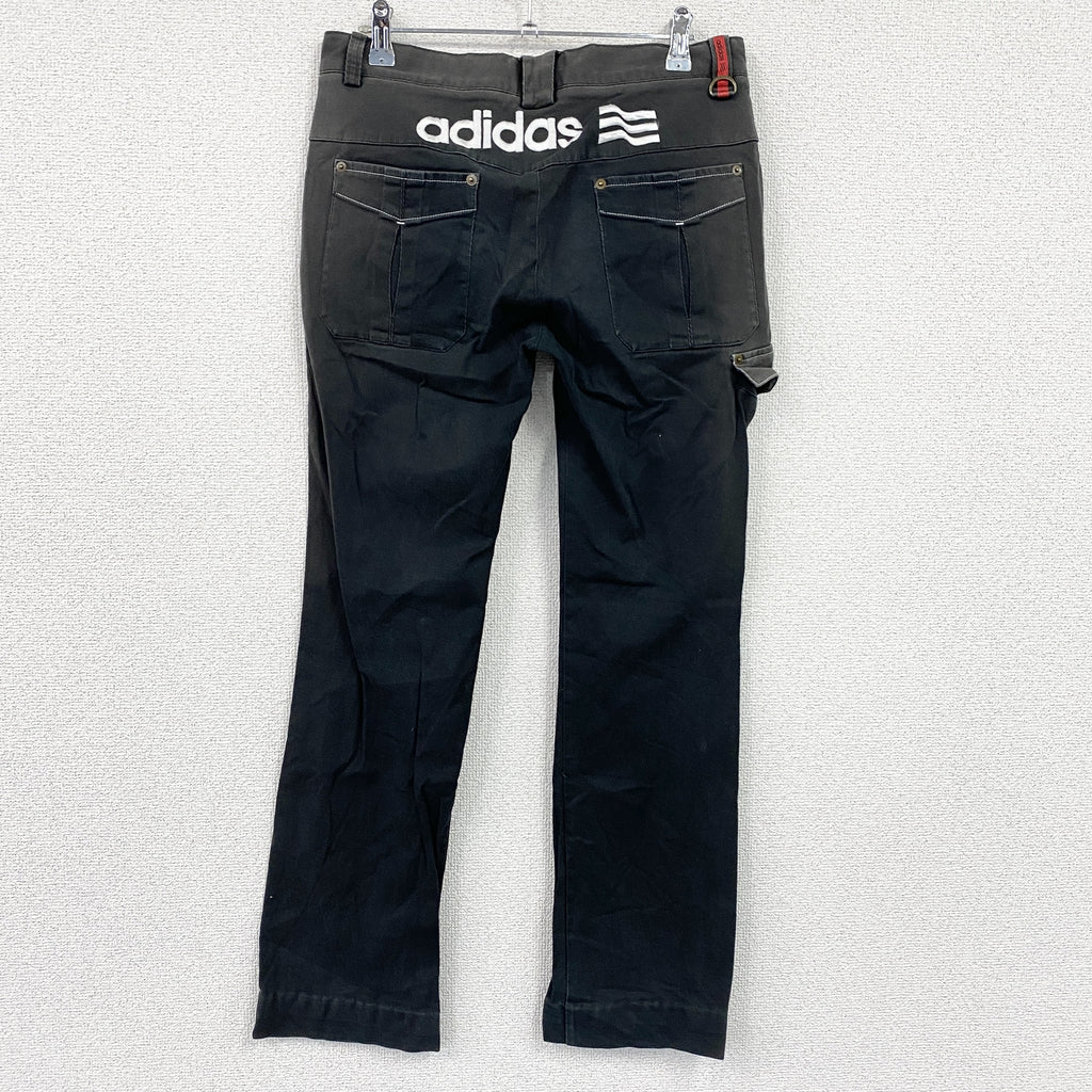 adidas　アディダス　ダストレッチパンツ　ジップフライ　黒　ブラック　76サイズ　古着