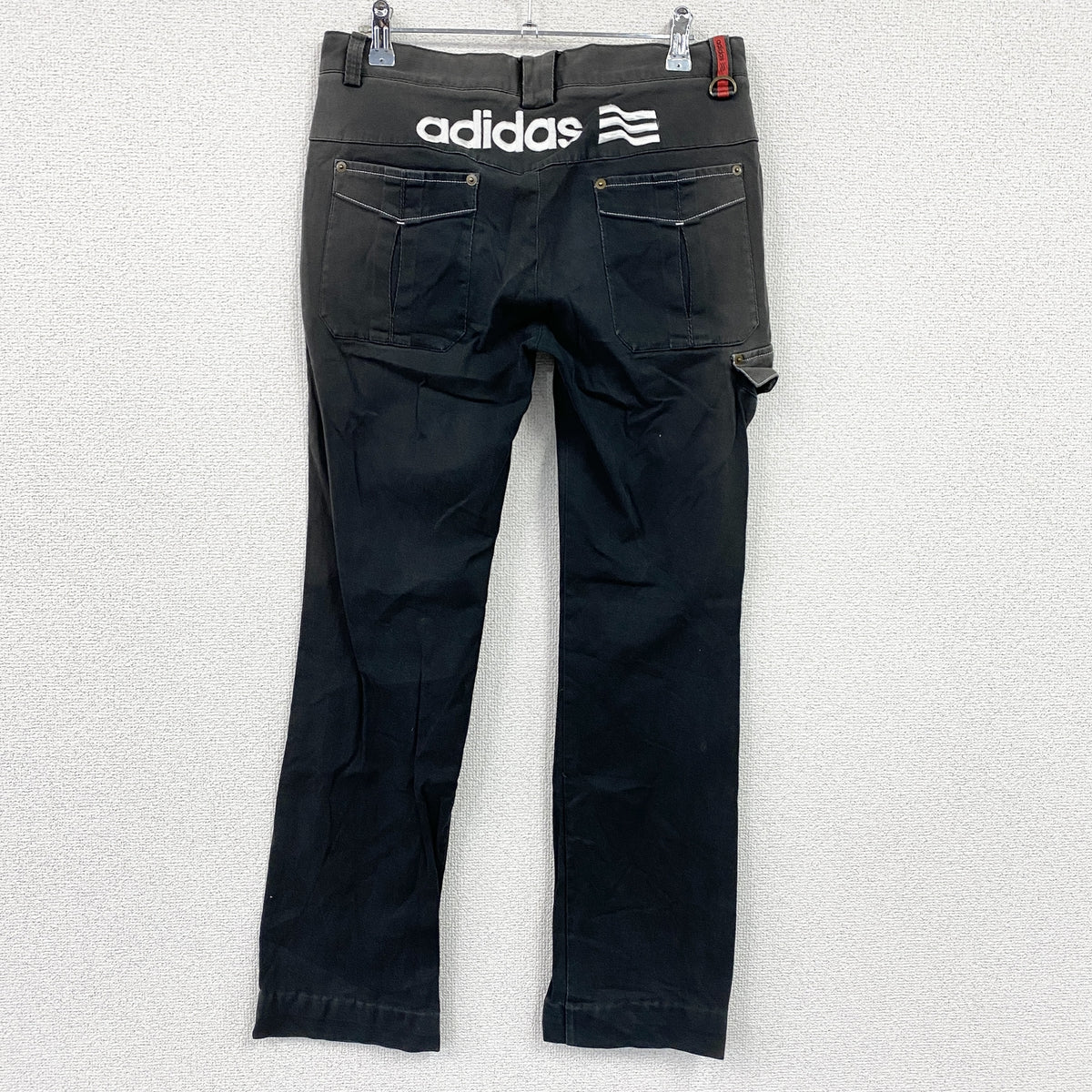 adidas　アディダス　ダストレッチパンツ　ジップフライ　黒　ブラック　76サイズ　古着