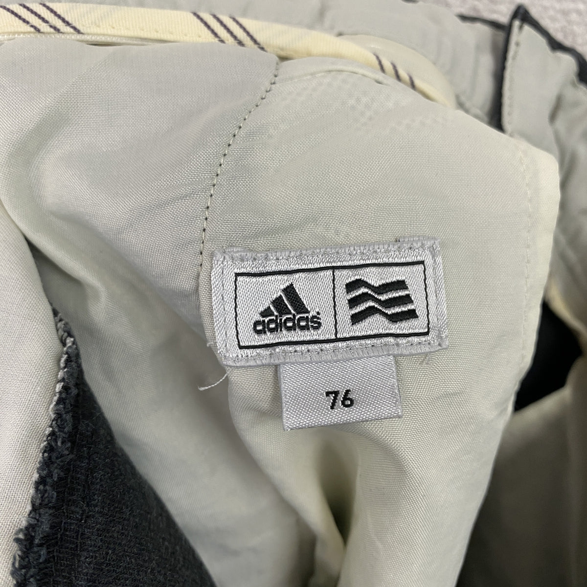 adidas　アディダス　ダストレッチパンツ　ジップフライ　黒　ブラック　76サイズ　古着