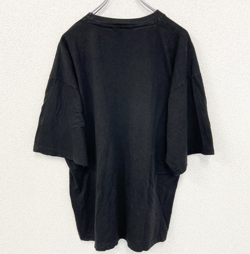 NATIONAL OPTION　半袖プリントTシャツ　ドラゴン　龍　レトロ　春夏服　黒　ブラック　クルーネック　XLサイズ　古着