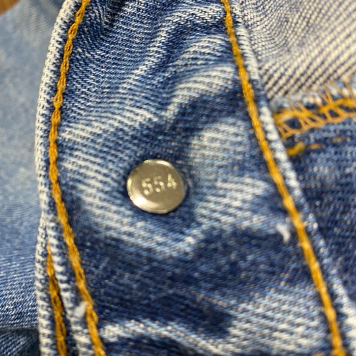90s　Levi's　リーバイス　505　デニムパンツジーンズ　USA製　ボタン裏554　オレンジタブ　ヴィンテージ　インディゴ　34サイズ　