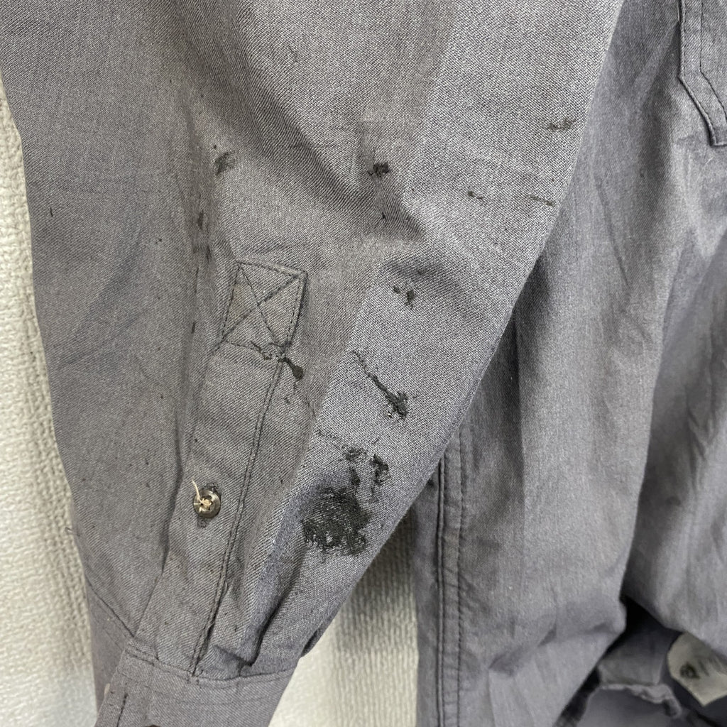 Carhartt　カーハート　長袖ワークシャツ　ボタンダウンシャツ　FR　灰色　グレー　Lサイズ　古着