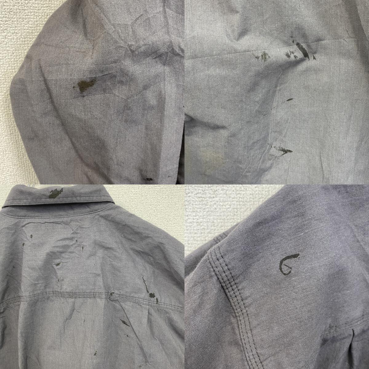 Carhartt　カーハート　長袖ワークシャツ　ボタンダウンシャツ　FR　灰色　グレー　Lサイズ　古着