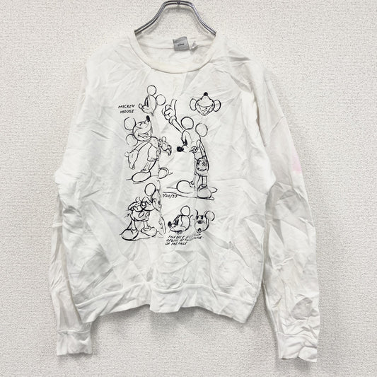 Disney　ディズニー　スウェット/トレーナー　グレー　白　Lサイズ　