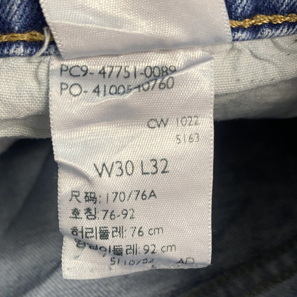 Levi’s　リーバイス　デニムパンツ/ジーンズ　ジップフライ　縦落ち　インディゴ　W30サイズ　古着
