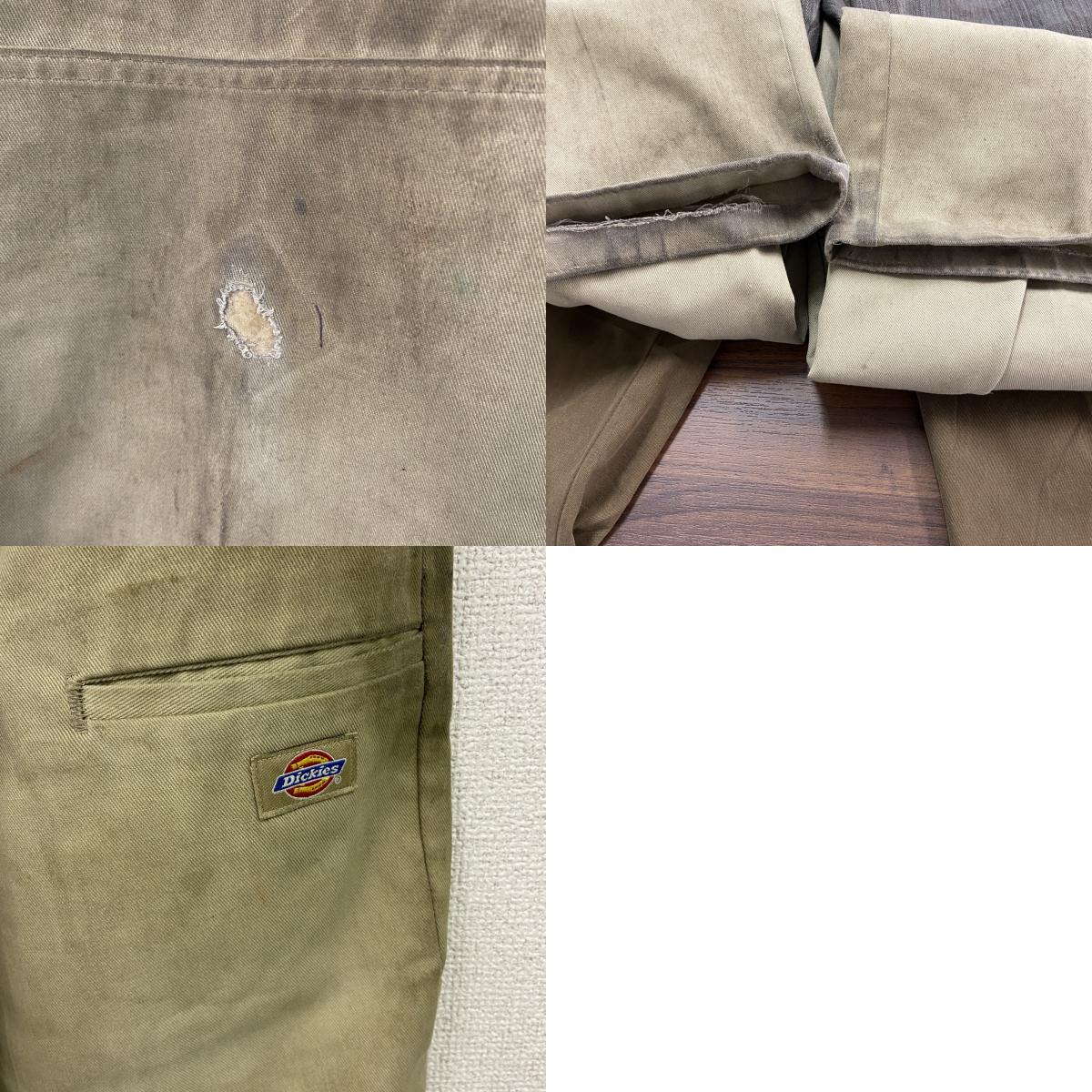 Dickies　ディッキーズ　ダブルニーワークパンツ　ジップフライ　ベージュ　古着