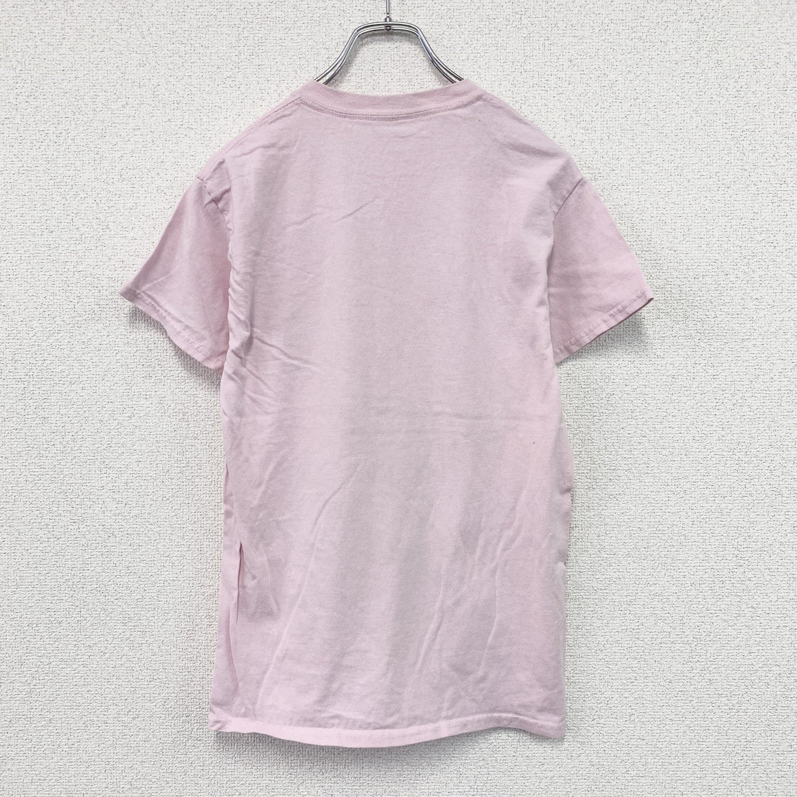 半袖プリントTシャツ　MaskTシャツ　バラクラバ　目出し帽　ピンク カットソー メンズ 古着