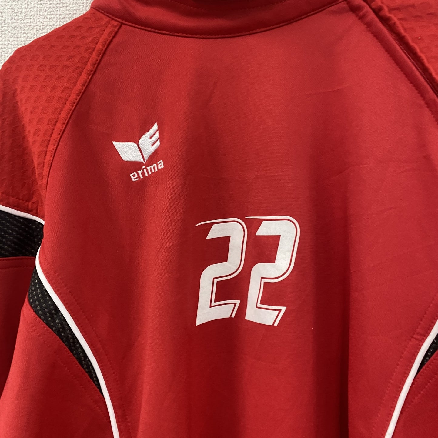 erima　トラックジャケット/ジャージ　ハーフジップジャケット　赤　レッド　10サイズ