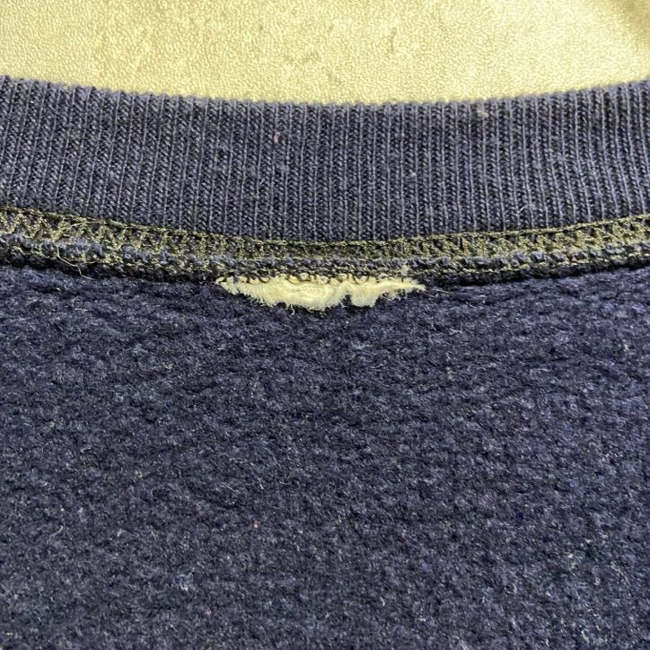 ～90s　ロゴ刺繍スウェット/トレーナー　ヴィンテージ　フランス　パリ　エッフェル塔　ネイビー　紺　秋冬服　Lサイズ　古着