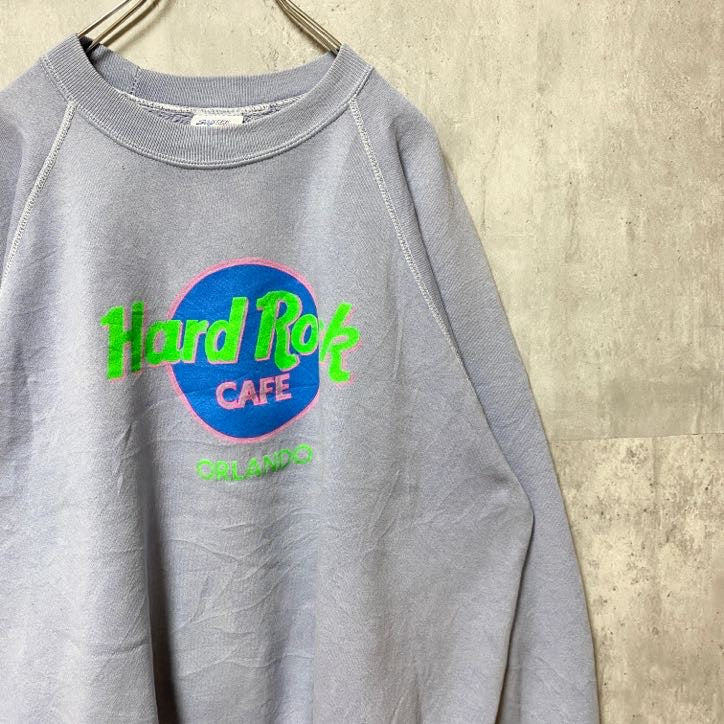 古着 used　90s　USA製　Hard Rock CAFE ハードロックカフェ　長袖プリントスウェット　トレーナー　ラグラン