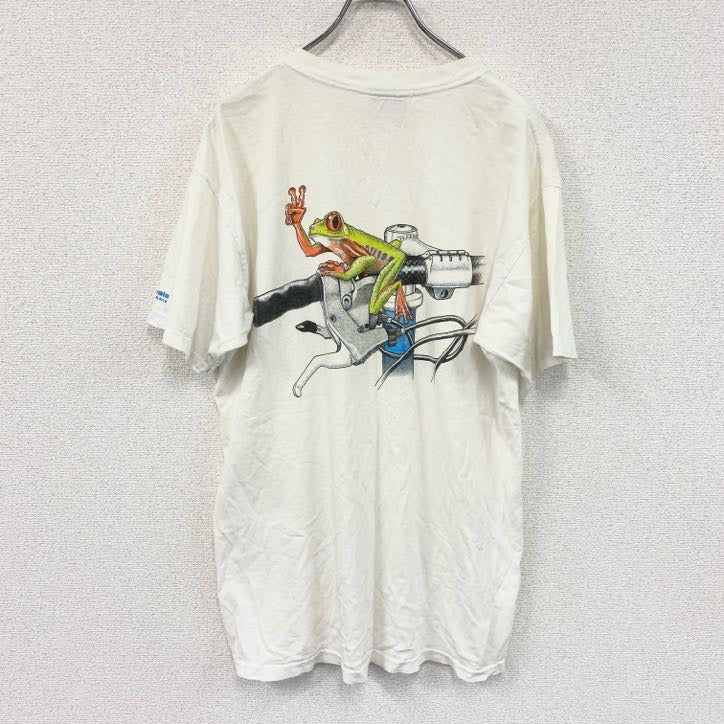 00s　PRIMAL　半袖プリントTシャツ　ヴィンテージ　白　ホワイト　Lサイズ カットソー メンズ コットン 古着