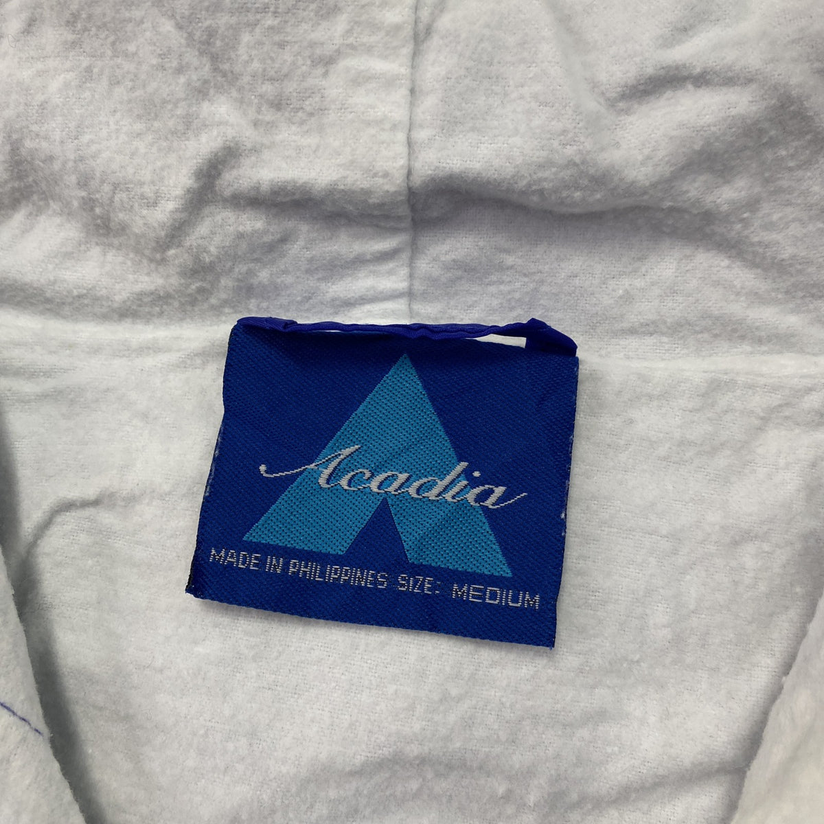 80s～　Acadia　アノラックパーカー　刺繍ロゴ　ヴィンテージ　青　ブルー　Mサイズ　古着