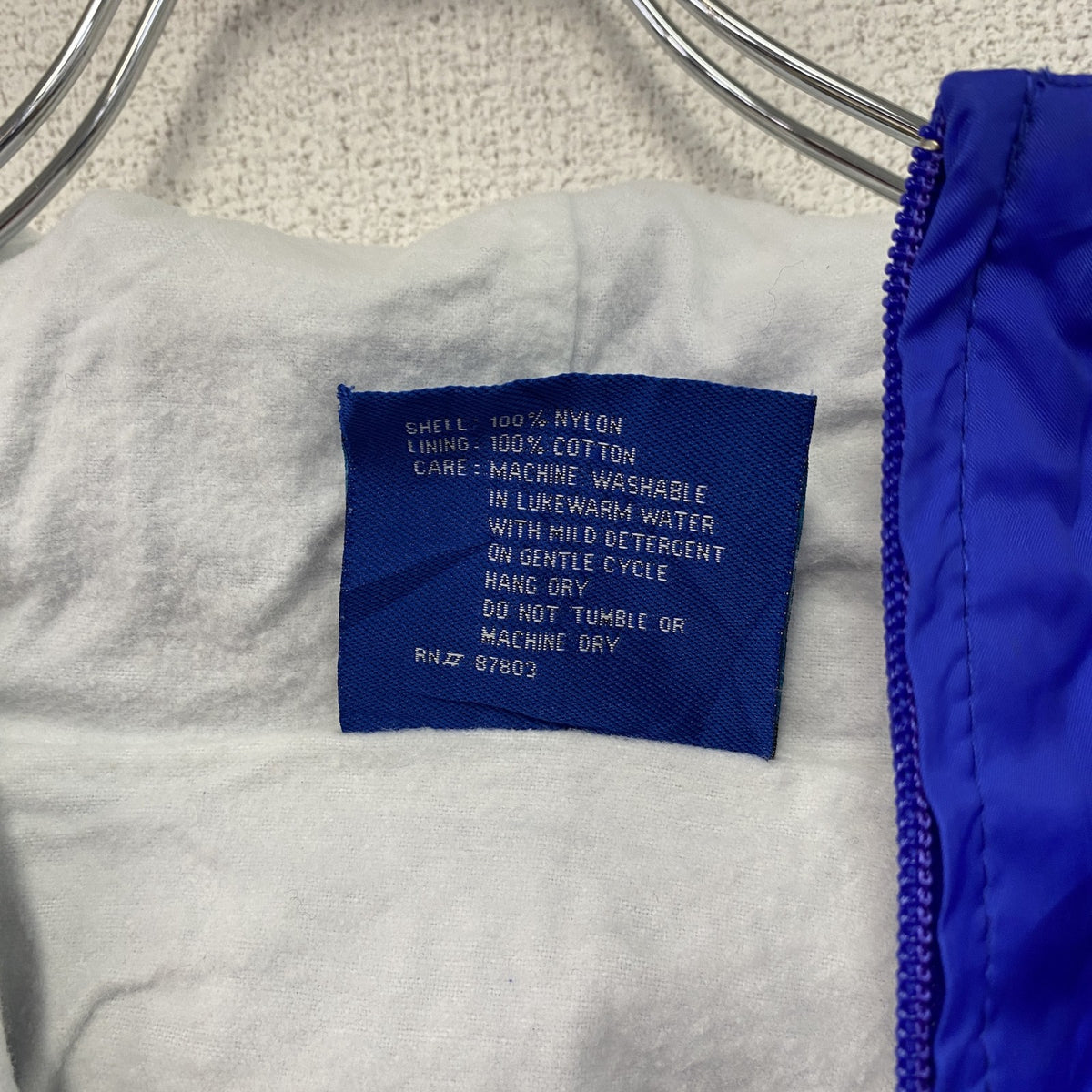 80s～　Acadia　アノラックパーカー　刺繍ロゴ　ヴィンテージ　青　ブルー　Mサイズ　古着