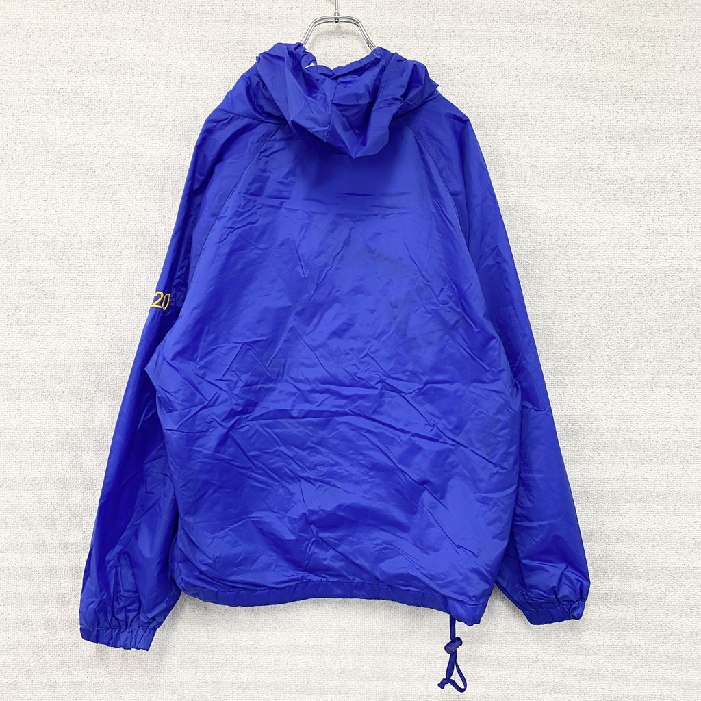 80s～　Acadia　アノラックパーカー　刺繍ロゴ　ヴィンテージ　青　ブルー　Mサイズ　古着