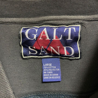 古着 used　GALTSAND　長袖ワンポイントロゴ刺繍スウェット　トレーナー　テキサスロングホーンズ　黒　ブラック　Lサイズ