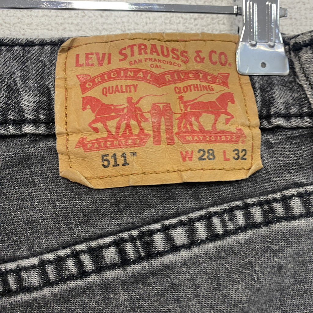 Levi’s　リーバイス　511　ブラックデニムパンツ/ジーンズ　ジップフライ　黒　ブラック　W28サイズ　古着