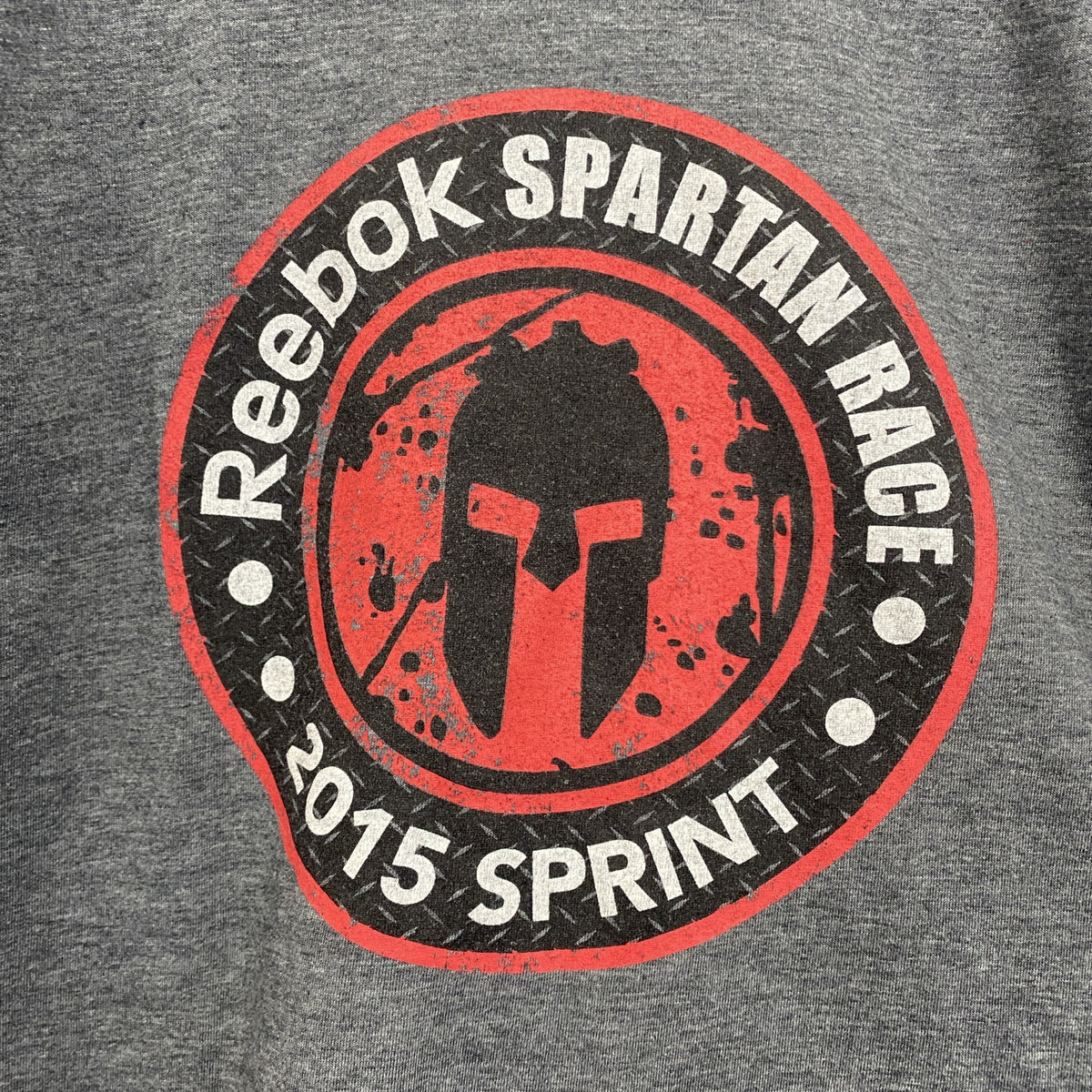 Reebok　リーボック　半袖プリントTシャツ　スパルタンレース　フィニッシャー　2015　グレー　灰色　Sサイズ　古着