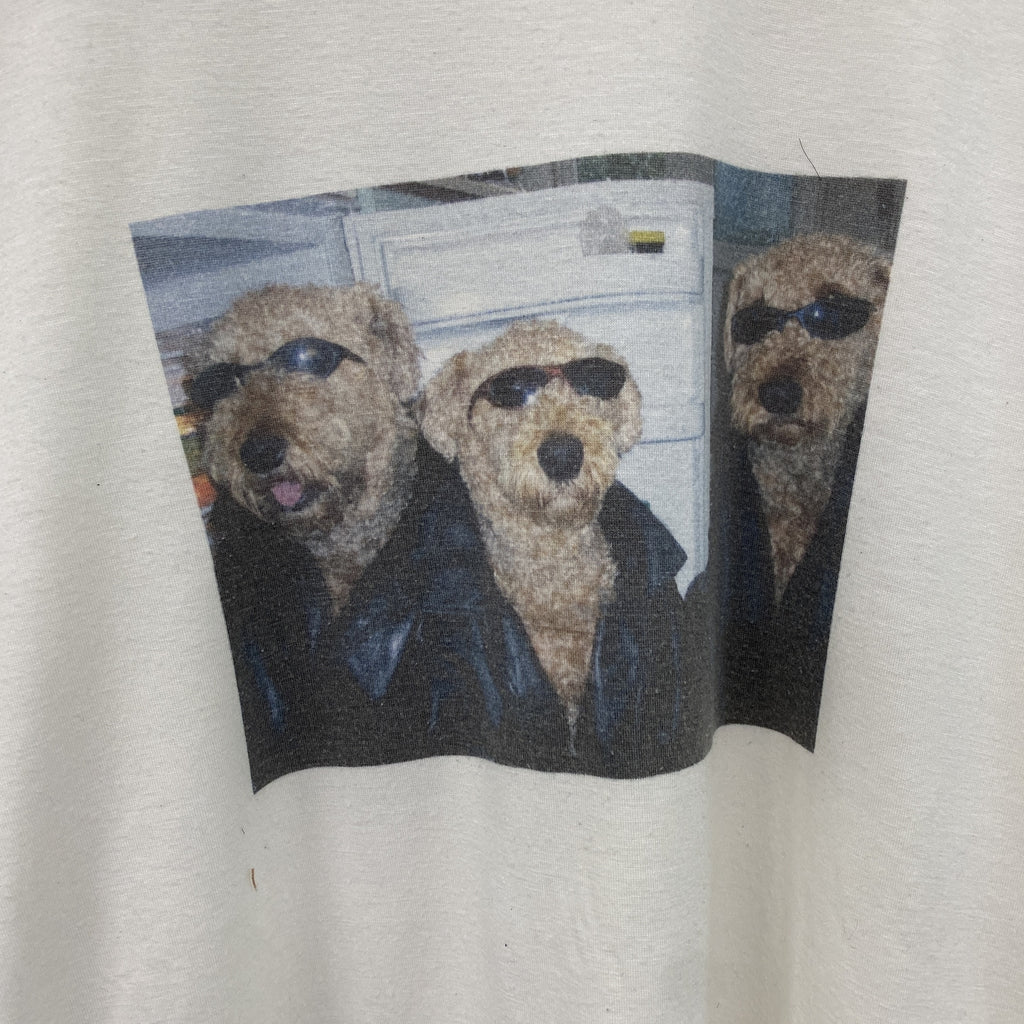 Aoojre　半袖プリントTシャツ　白　ホワイト カットソー メンズ コットン 古着