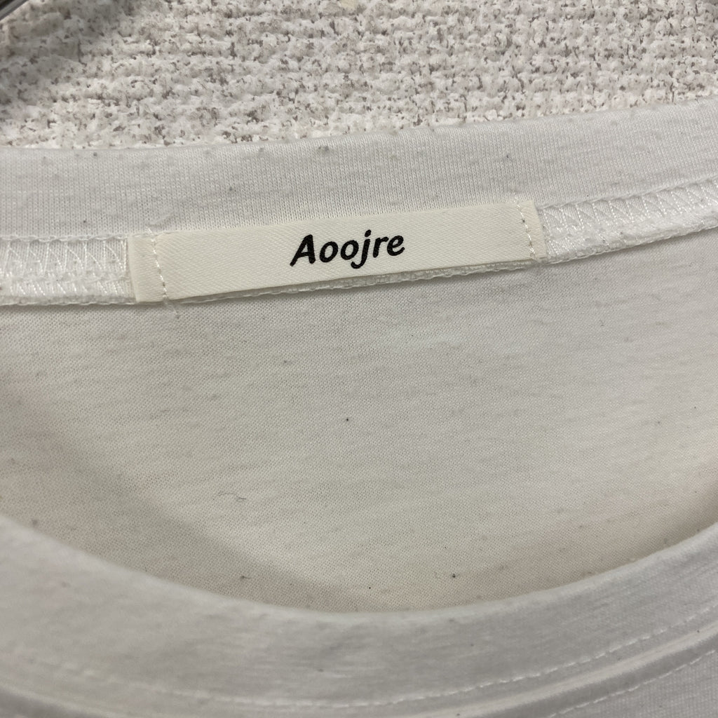Aoojre　半袖プリントTシャツ　白　ホワイト カットソー メンズ コットン 古着