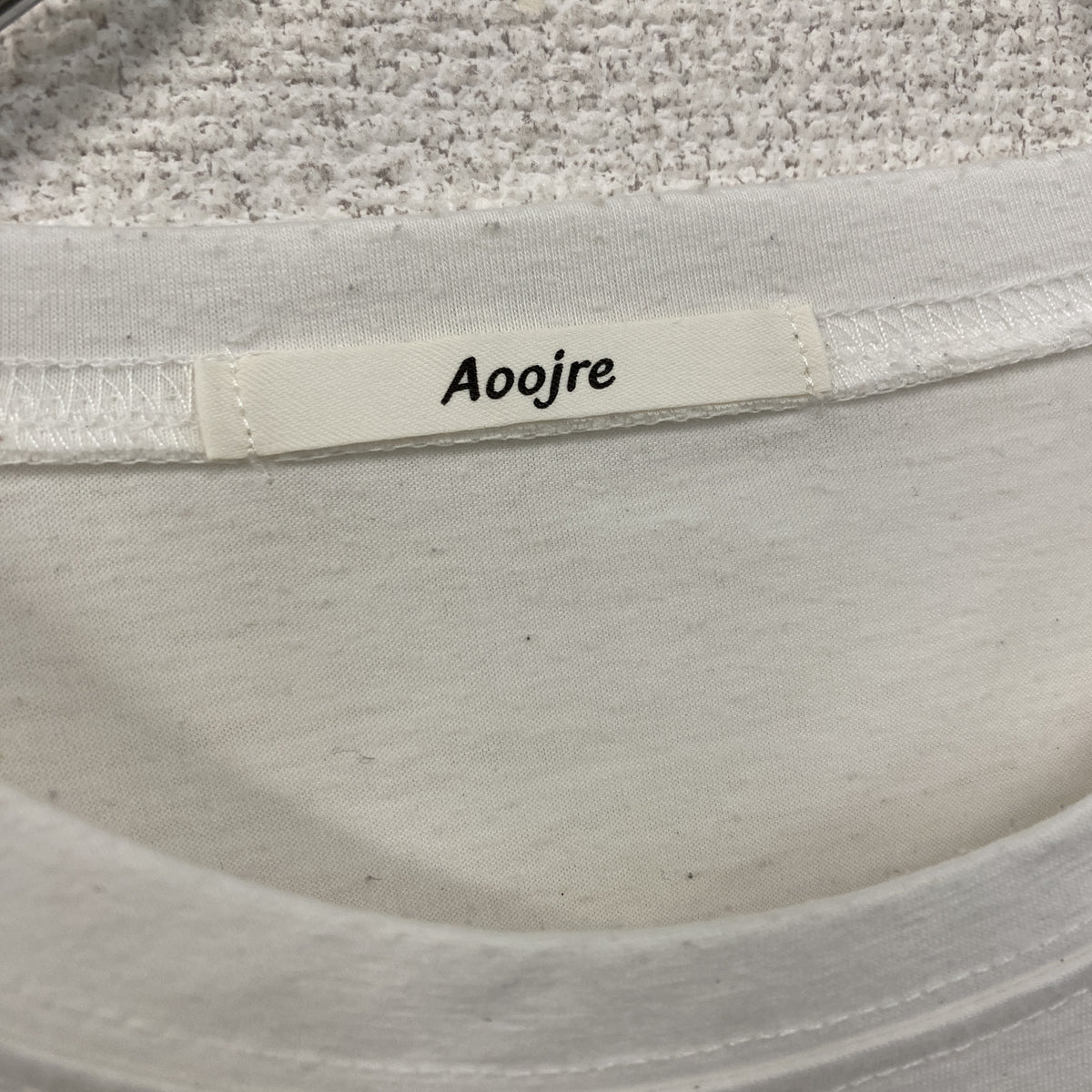 Aoojre　半袖プリントTシャツ　白　ホワイト カットソー メンズ コットン 古着