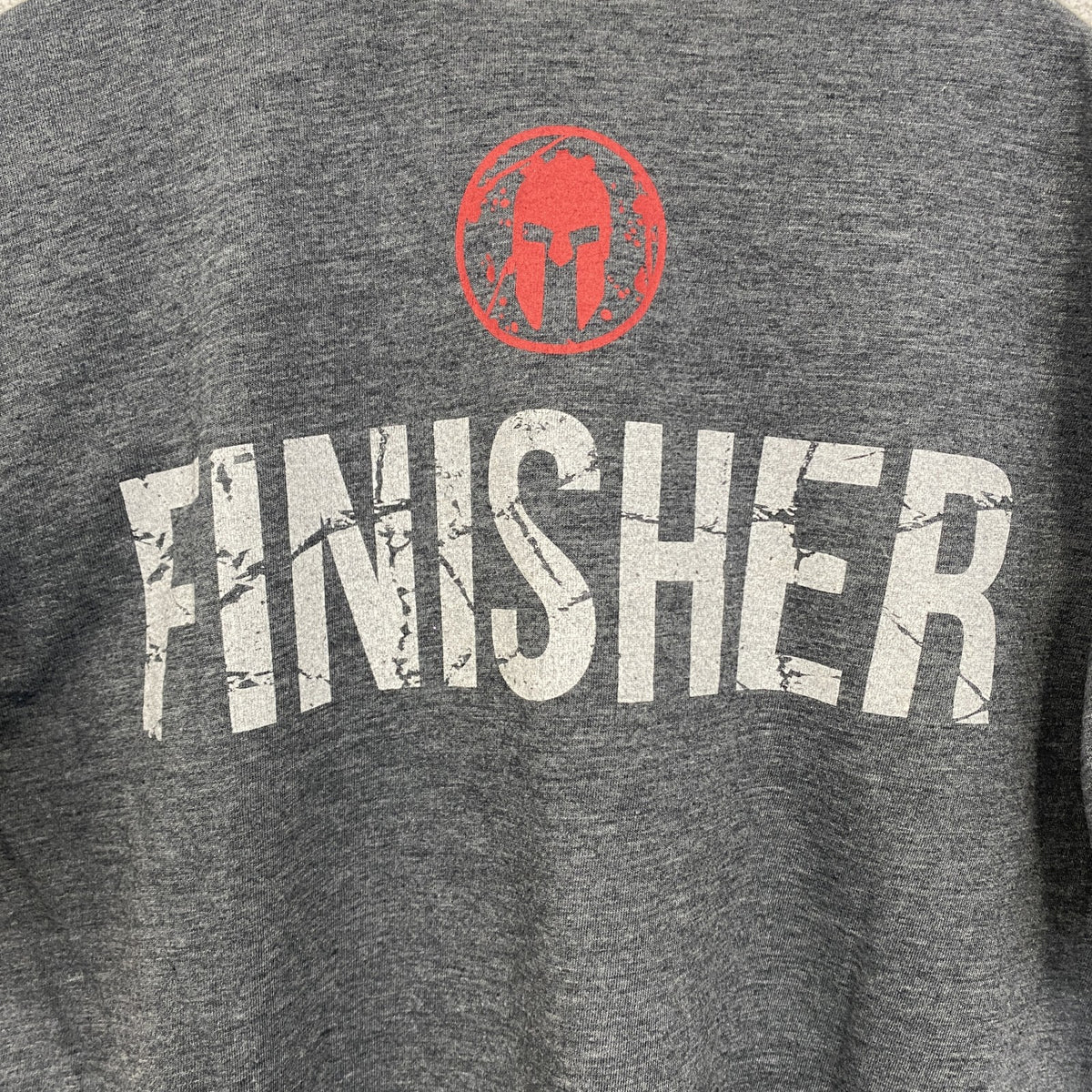 Reebok　リーボック　半袖プリントTシャツ　スパルタンレース　フィニッシャー　2015　グレー　灰色　Sサイズ　古着