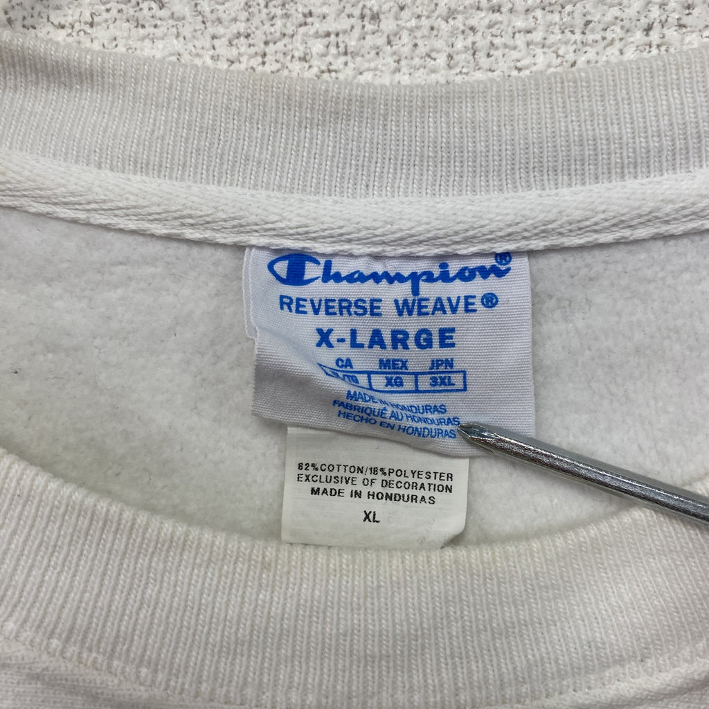 Champion　チャンピオン　リバースウィーブ　スウェット/トレーナー　3連プリント　白　ホワイト　XLサイズ　古着