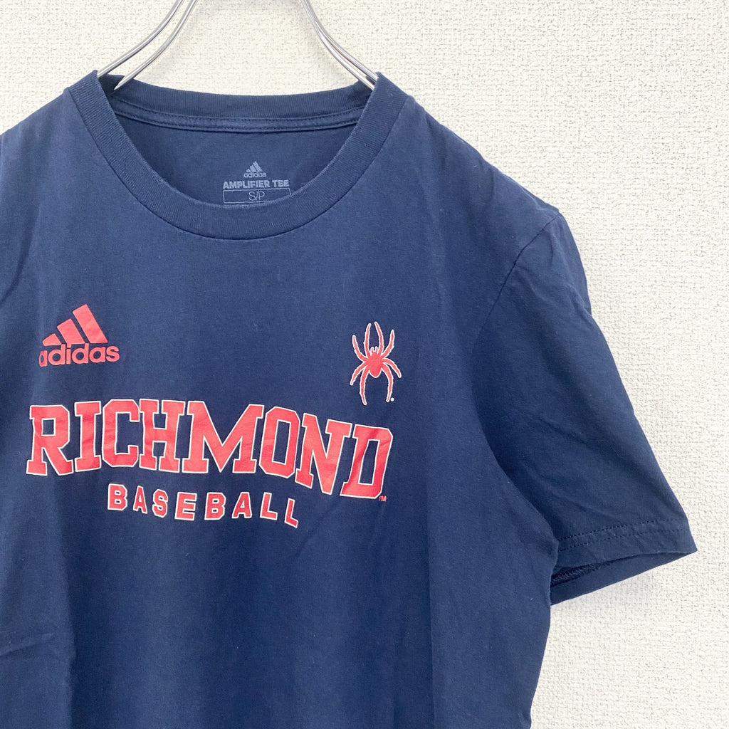 adidas　アディダス　半袖プリントTシャツ　RICHMOND　リッチモンド　ベースボール　ネイビー　紺　Ｓサイズ　古着