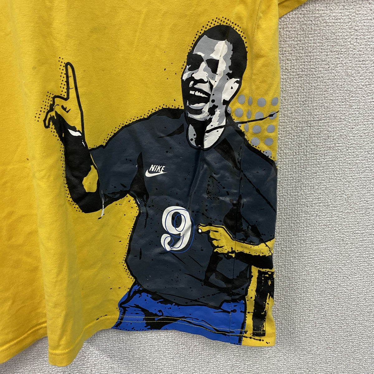 00s　NIKE　ナイキ　ロナウド　半袖プリントTシャツ　ヴィンテージ　黄色　イエロー　Lサイズ　古着