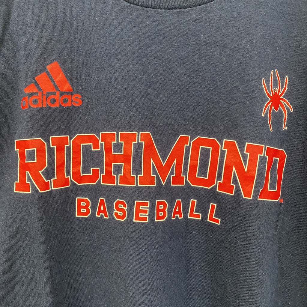 adidas　アディダス　半袖プリントTシャツ　RICHMOND　リッチモンド　ベースボール　ネイビー　紺　Ｓサイズ　古着