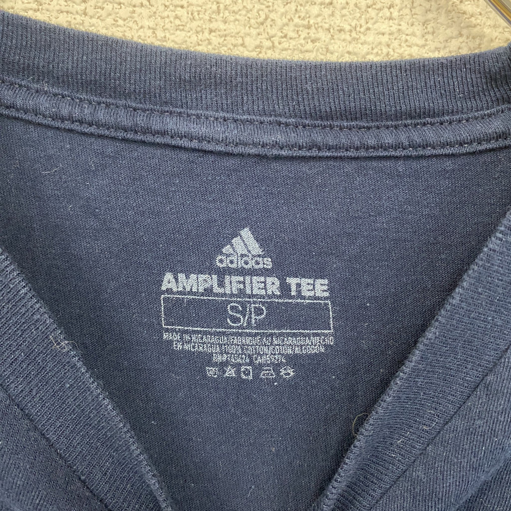 adidas　アディダス　半袖プリントTシャツ　RICHMOND　リッチモンド　ベースボール　ネイビー　紺　Ｓサイズ　古着