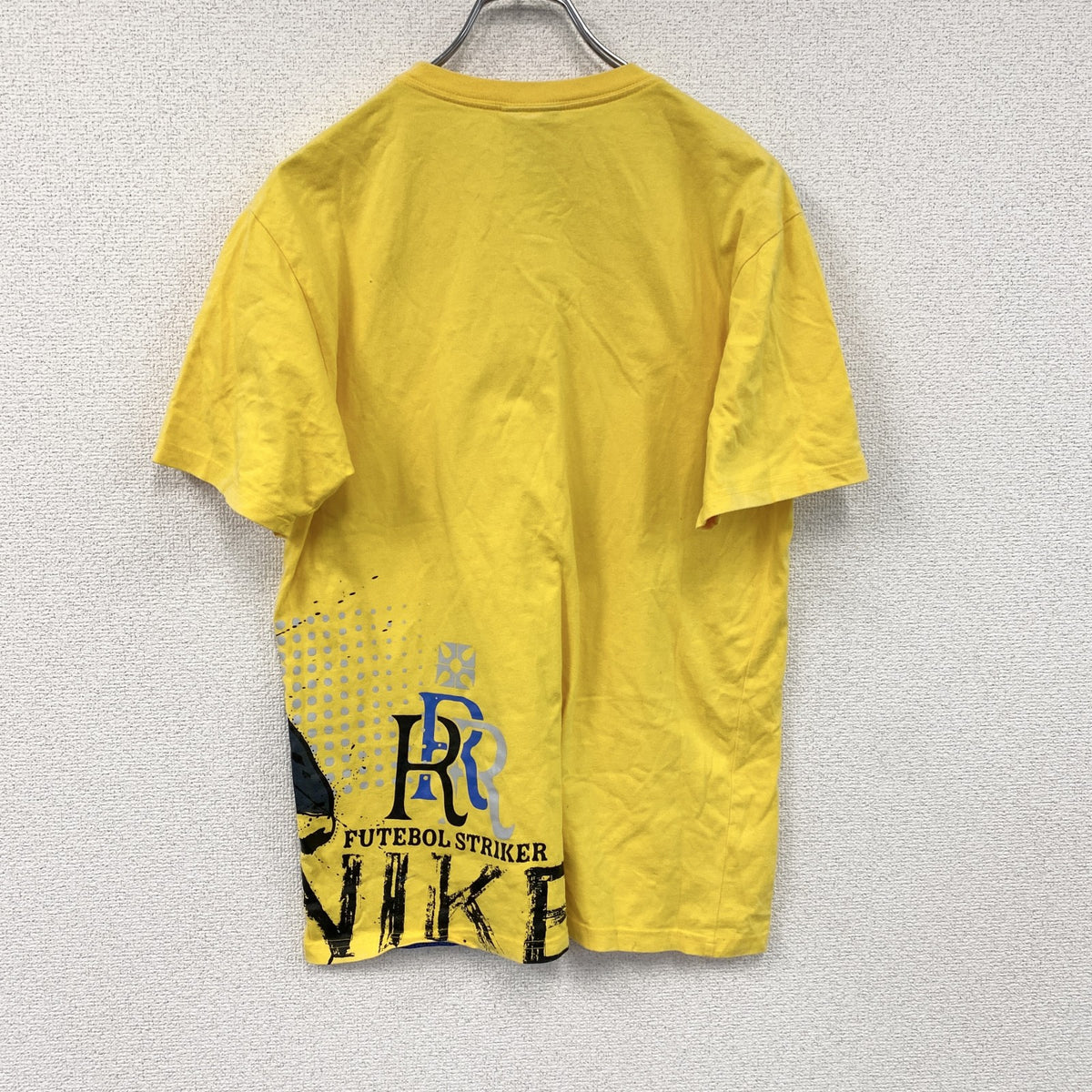 00s　NIKE　ナイキ　ロナウド　半袖プリントTシャツ　ヴィンテージ　黄色　イエロー　Lサイズ　古着