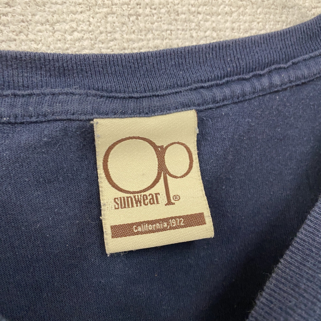 Ocean Pacific　オーシャンパシフィック　半袖プリントTシャツ　紺　ネイビー　XLサイズ　古着