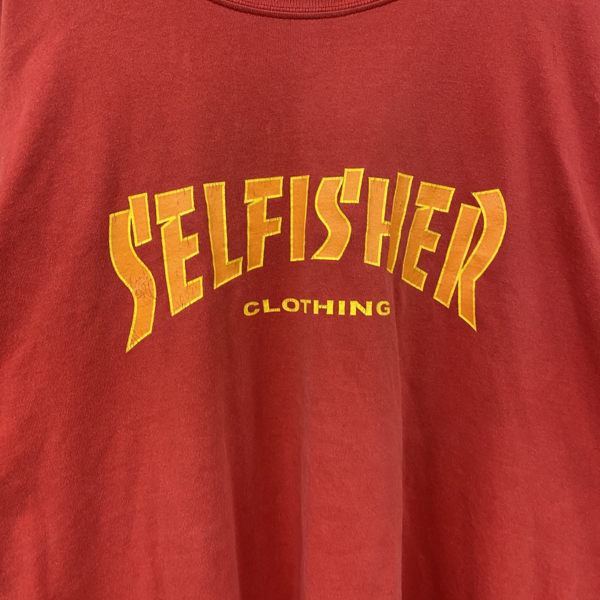 SUSPEND　サスペンド　半袖プリントTシャツ　赤　レッド　XLサイズ カットソー メンズ 古着