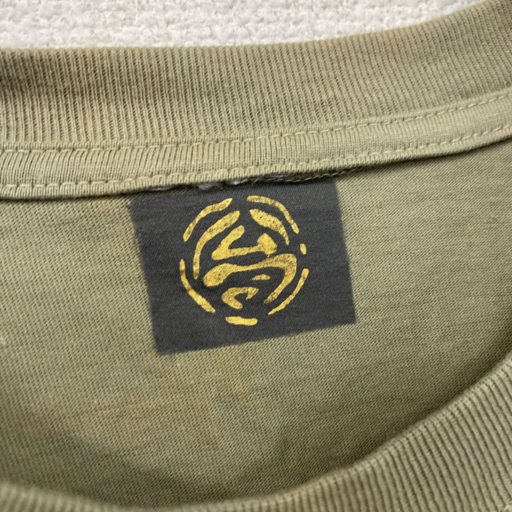 半袖プリントTシャツ　カーキ カットソー メンズ 古着