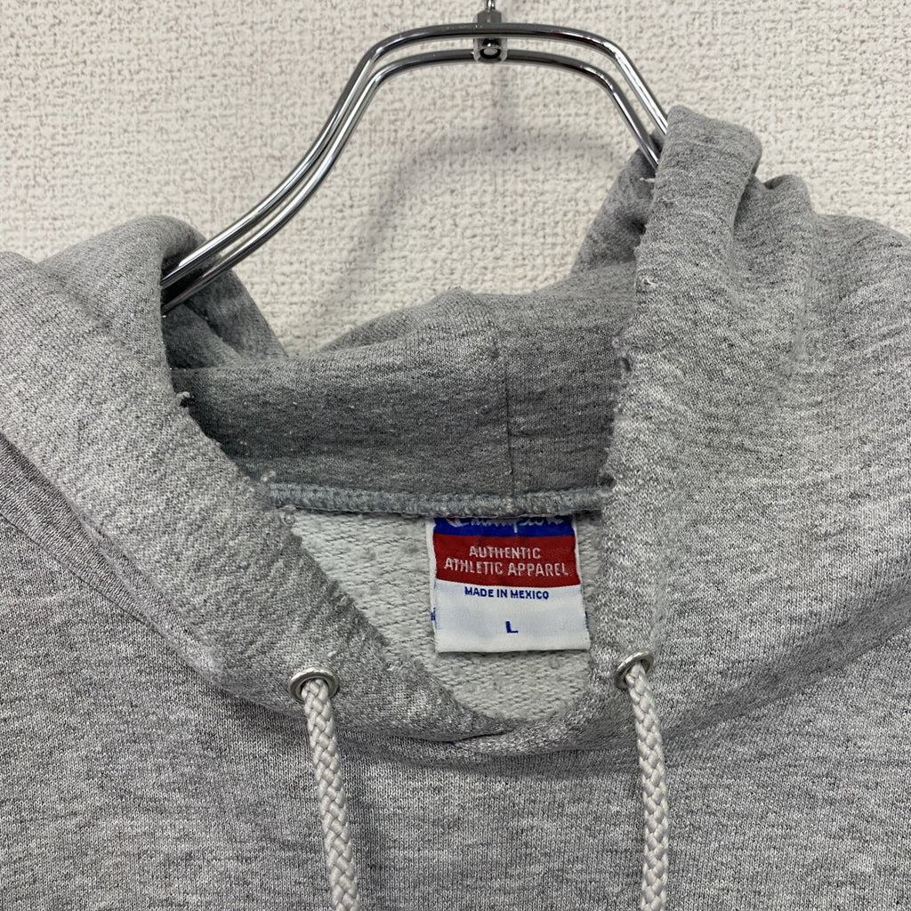 00s　Champion　チャンピオン　スウェットパーカー/フーディー　アーチプリント　ヴィンテージ　灰色　グレー　Lサイズ　古着