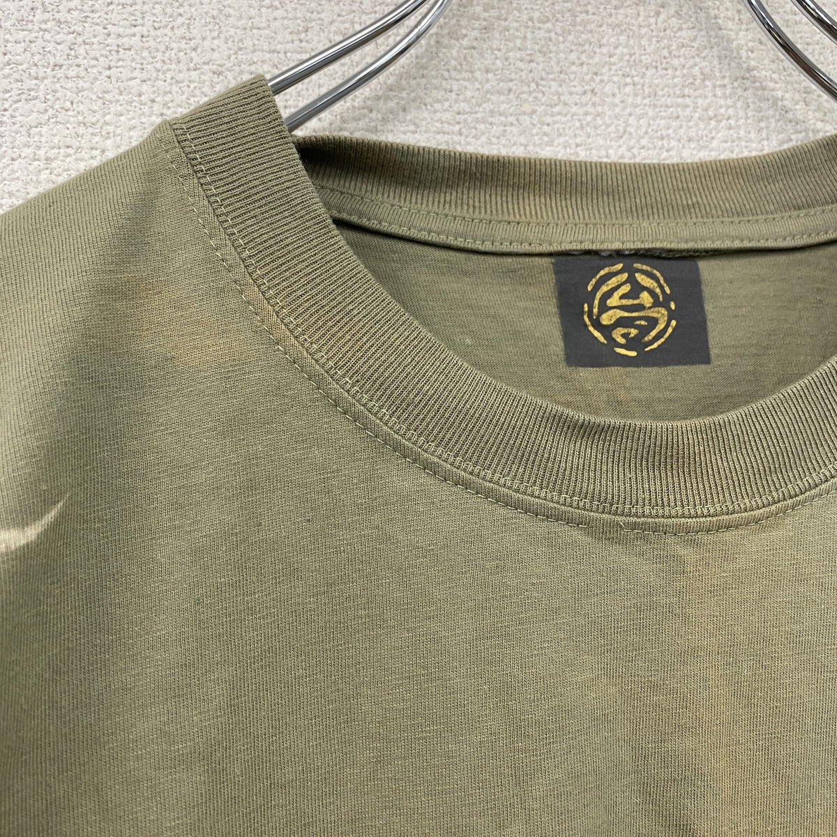 半袖プリントTシャツ　カーキ カットソー メンズ 古着