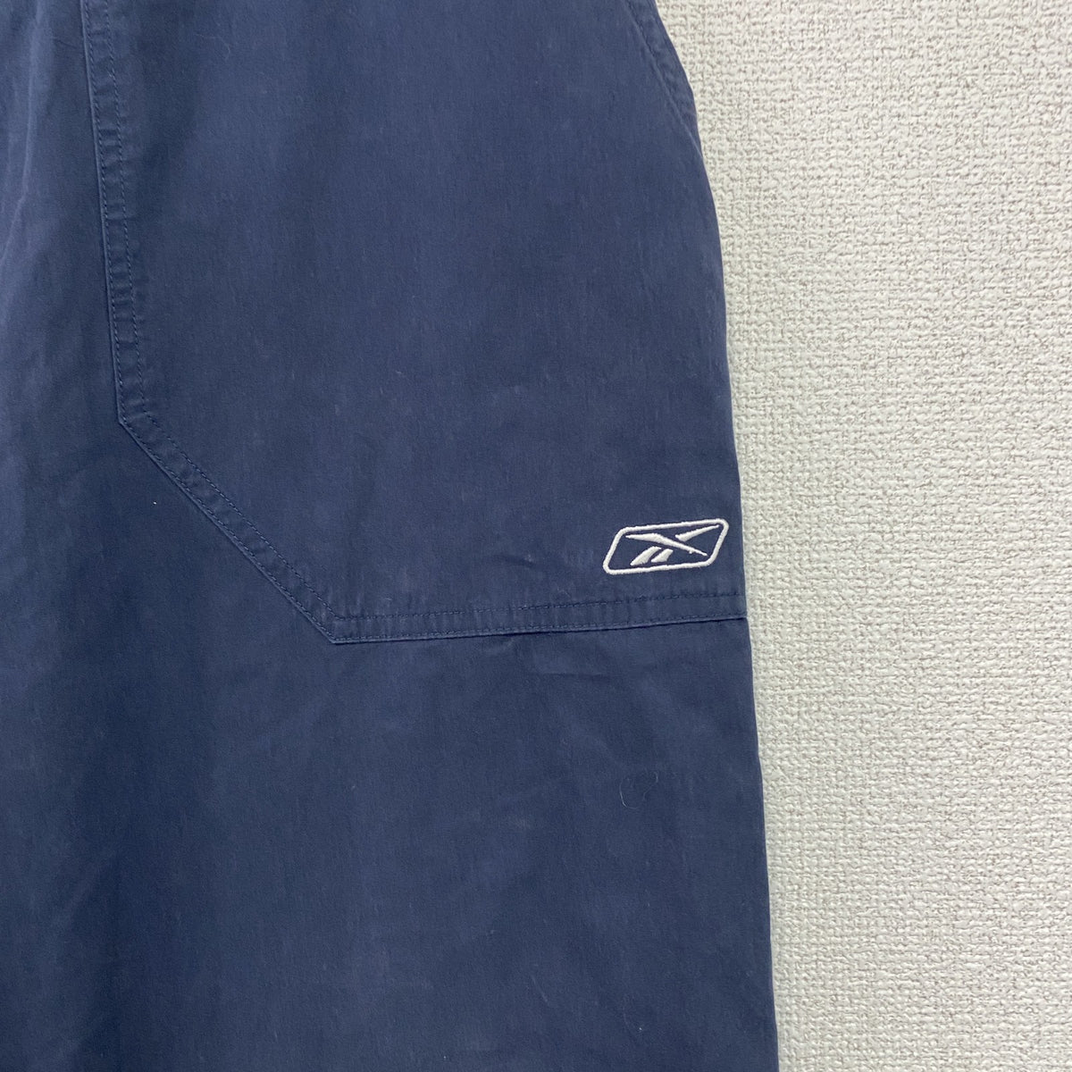 Reebok　リーボック　ワークパンツ　ジップフライ　刺繍ロゴ　紺　ネイビー　Lサイズ　古着