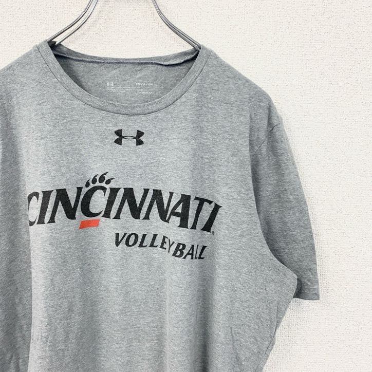 UNDER ARMOUR　アンダーアーマー　半袖プリントTシャツ　シンシナティ　バレーボール　グレー　灰色　Sサイズ　古着