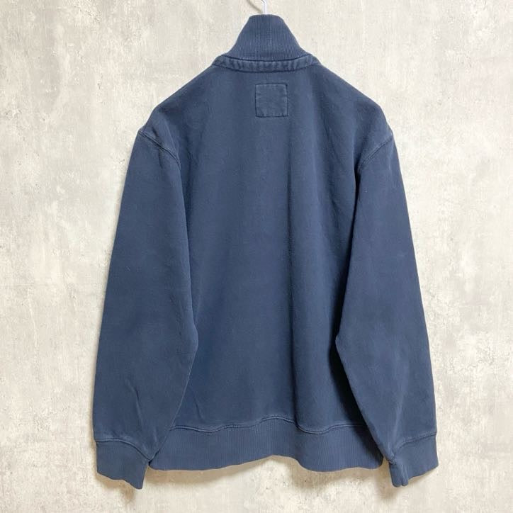 IZOD　アイゾッド　長袖ハーフジップスウェット　トレーナー　ワンポイント刺繍　Vintage　ネイビー　紺　Mサイズ　古着