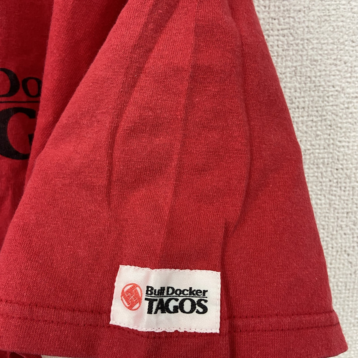 90s～　anvil　アンヴィル　半袖プリントTシャツ　TAGOS　モーターサイクル　フェード　ヴィンテージ　赤　レッド　Mサイズ　古着